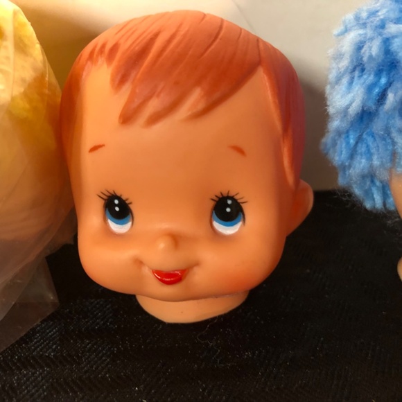 Vintage Lot of  5 Doll heads plastic rubber - Picture 3 of 12